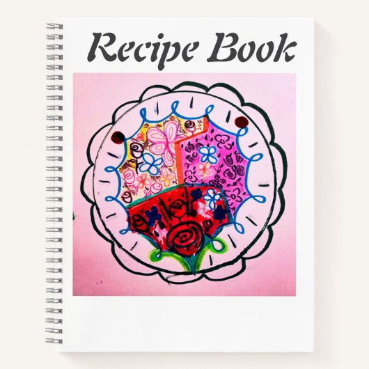 縫いルックカラーの花の蝶 ノートブック (正面)