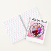 縫いルックカラーの花の蝶 ノートブック (内部)