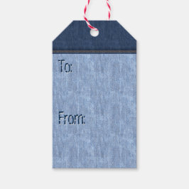 縫い付けとリベット付きブルーデニム(To-From) ギフトタグ