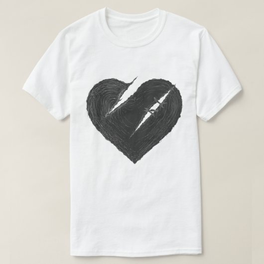 縫い合わされたハート Tシャツ (デザイン正面)