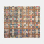 縫い合わせの9つのパッチのキファンシールト フリースブランケット (正面(横))