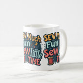 縫い多くのおもしろい縫い少し時間レトロステッチアート コーヒーマグカップ (正面右)