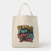 縫い多くのおもしろい縫い少し時間レトロステッチアート トートバッグ (裏面)