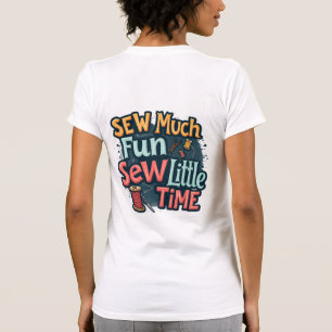 縫い多くのおもしろい縫い少し時間レトロステッチアート Tシャツ
