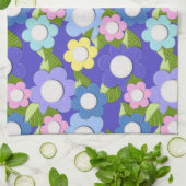 縫い感じ付けの美しい花 キッチンタオル (折り畳み)