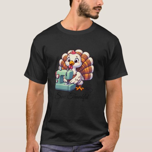 縫い感謝トルコ使用裁縫機械デザイン Tシャツ (正面)