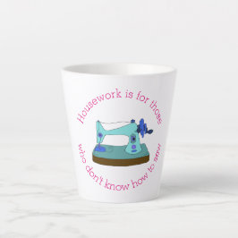 縫い方を知らない人は家事をする カフェラテマグ