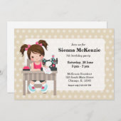 縫い物をする少女 招待状 (正面/裏面)