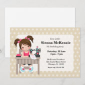 縫い物少女 招待状 (正面/裏面)