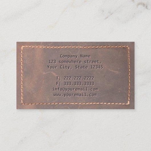 縫い皮革輸送ブローカービジネスカード 名刺 (裏面)