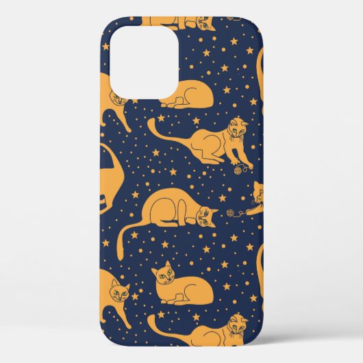 縫い目のないおもしろい柄、毎日のポーズの猫、ポーズ Case-Mate iPhoneケース (裏面)