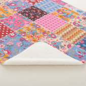 縫い目のないパッチワークパターン シェルパブランケット (3/4)