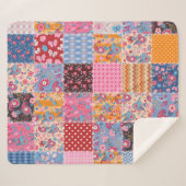 縫い目のないパッチワークパターン シェルパブランケット (正面(横))