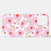 縫い目のないピンクのデイジーの花のヴィンテージパターン Case-Mate iPhoneケース (裏面 (横))
