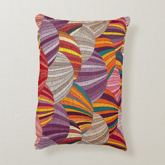 縫い目のない刺繍波模様。播種は牧草地を形成する アクセントクッション (裏面(縦))