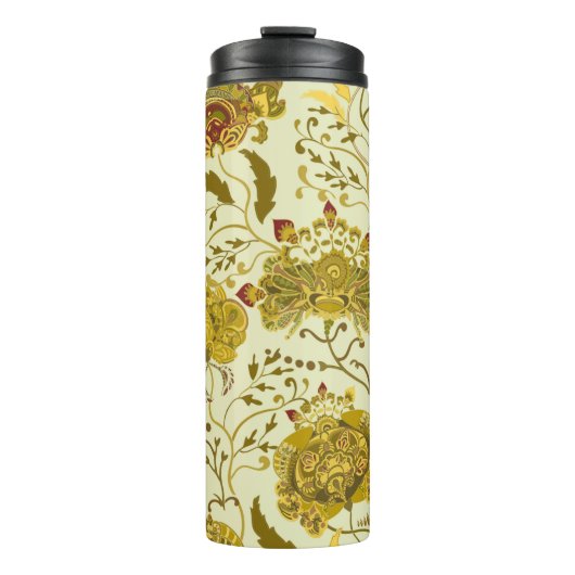 縫い目のない大きなインディアンペイズリーの花。トレン タンブラー (正面)