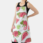 縫い目のない熱帯パターン、かわいい水彩カラーチャ エプロン (インサイチュ)