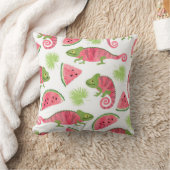 縫い目のない熱帯パターン、かわいい水彩カラーチャ クッション (ブランケット)