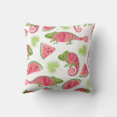 縫い目のない熱帯パターン、かわいい水彩カラーチャ クッション (裏面)