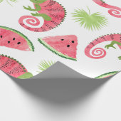 縫い目のない熱帯パターン、かわいい水彩カラーチャ ラッピングペーパー (角)