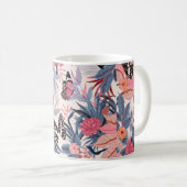 縫い目のない美し芸術的い明るい熱帯のパター コーヒーマグカップ (正面右)
