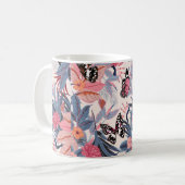 縫い目のない美し芸術的い明るい熱帯のパター コーヒーマグカップ (正面左)