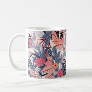 縫い目のない美し芸術的い明るい熱帯のパター コーヒーマグカップ