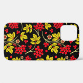 縫い目のない花と漿果の模様。ロシアの Case-Mate iPhoneケース (裏面 (横))