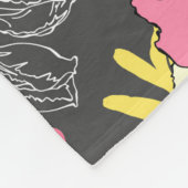 縫い目のな芸術的い花柄、美しい異方性 フリースブランケット (角)