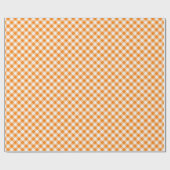 縫い目のマッチ：オレンジ色の白いギンガムラッピング紙 ラッピングペーパー (フラット)