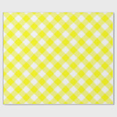 縫い目の一致：黄色n白いギンガムラッピング紙 ラッピングペーパー (フラット)
