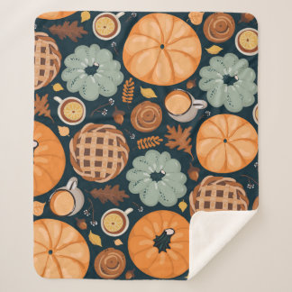 縫い目の無いかわいい秋模様背景 シェルパブランケット