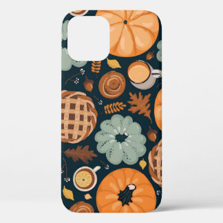 縫い目の無いかわいい秋模様背景 iPhone 12ケース