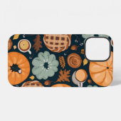 縫い目の無いかわいい秋模様背景 iPhoneケース (裏面横)