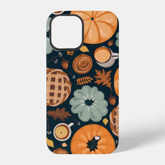 縫い目の無いかわいい秋模様背景 iPhoneケース (裏面)