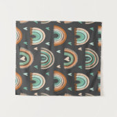 縫い目の無い手描きのハートと宝焼 タペストリー (正面(横))