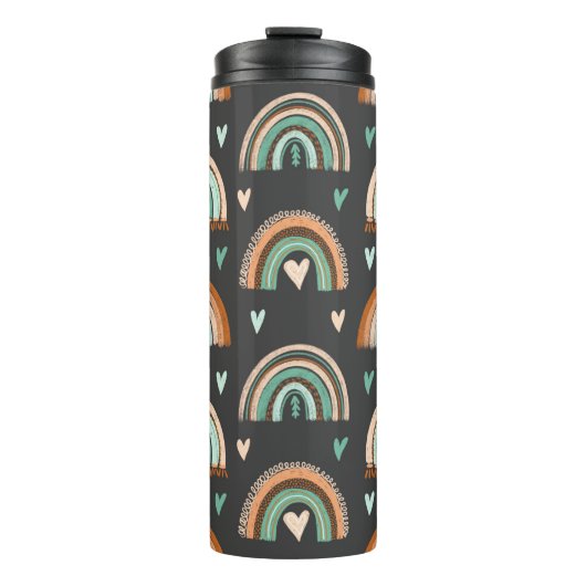 縫い目の無い手描きのハートと宝焼 タンブラー (正面)