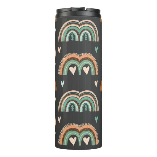 縫い目の無い手描きのハートと宝焼 タンブラー (裏面)