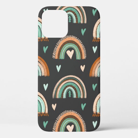 縫い目の無い手描きのハートと宝焼 Case-Mate iPhoneケース (裏面)