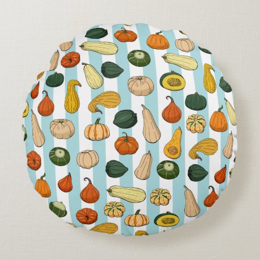 縫い目の無い文違う様（手描きの斜線） ラウンドクッション (正面)