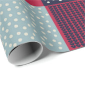 縫い目の無い柄、手描きのカップ付きの継ぎはぎ  ラッピングペーパー (ロールコーナー)