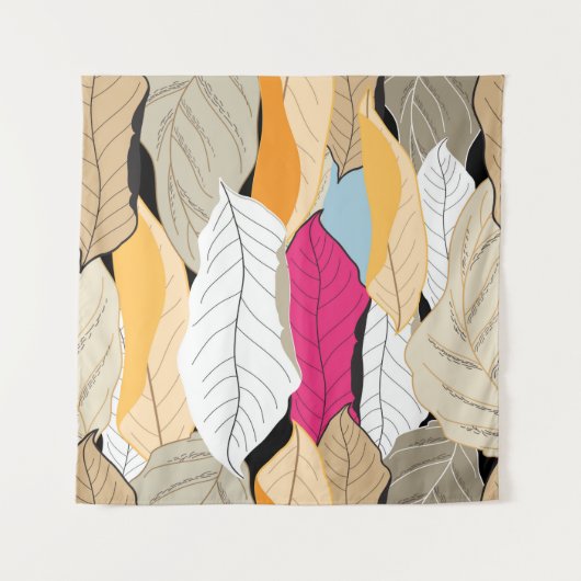 縫い目の無い美しい紅葉離れの模様 タペストリー (正面(横))