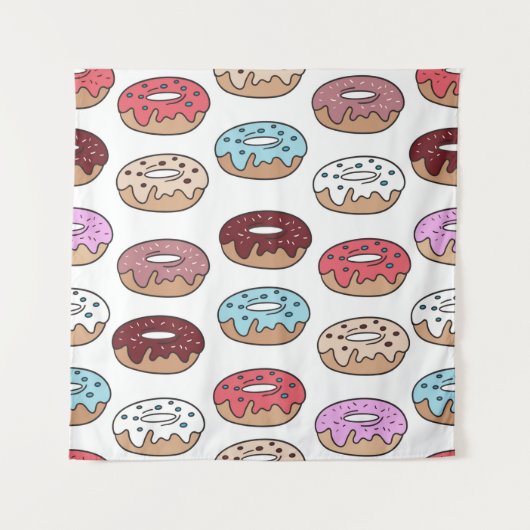 縫い目数々ののない模様を描いたドーナツの手描き。  タペストリー (正面)