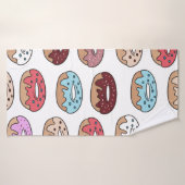 縫い目数々ののない模様を描いたドーナツの手描き。  バスタオル (バスタオル)