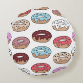 縫い目数々ののない模様を描いたドーナツの手描き。  ラウンドクッション (裏面)