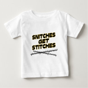 縫い糸が縫い付く ベビーTシャツ
