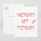 縫い糸が縫い付く ポストカード (正面/裏面)