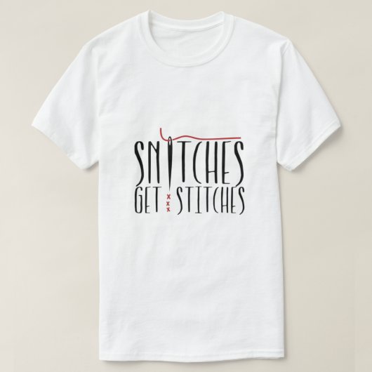 縫い糸でTシャツを縫う Tシャツ (デザイン正面)