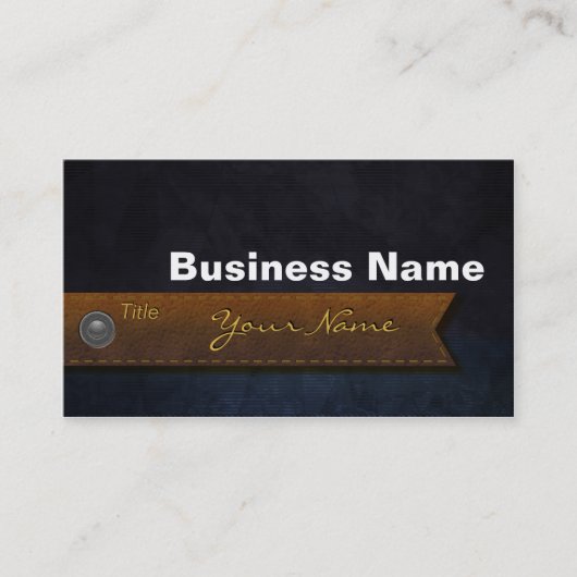 縫い込み上品なヴィンテージレザージーンズとボタンバス 名刺 (正面)