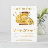 縫い込み愛、裁縫概念ブライダルシャワー 招待状 (スタンド正面)